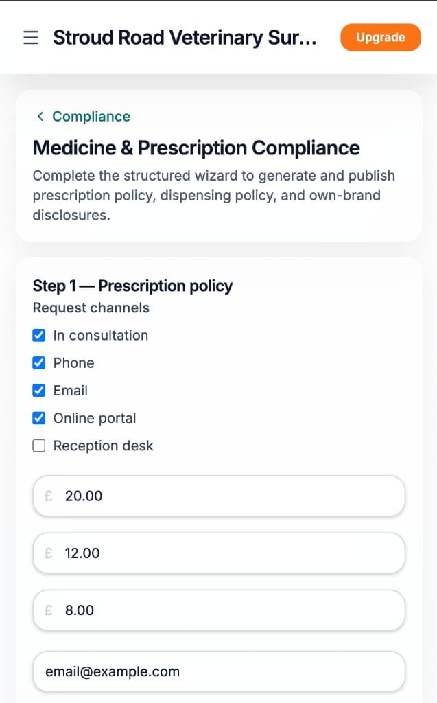 Policy Creation Wizard — mobile